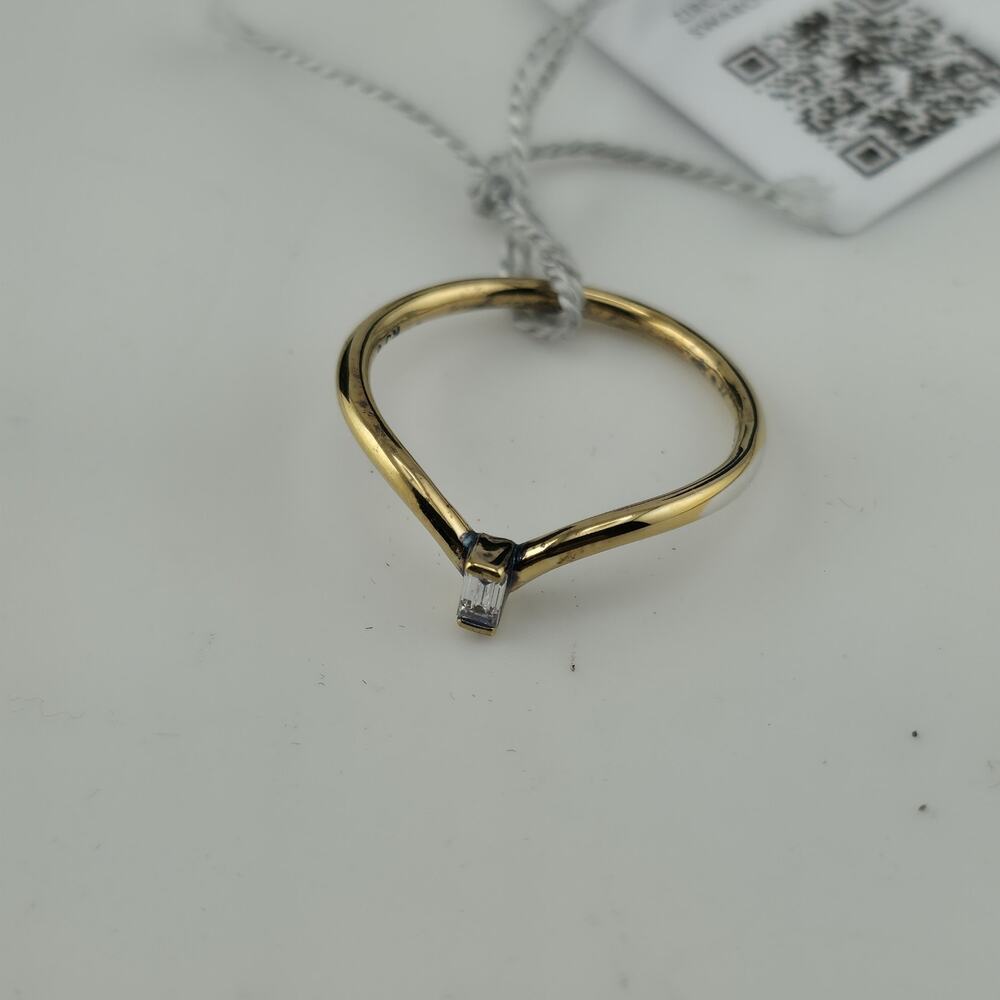 Avon 14K Gold Plated Over 925 Sterling Silver Swarovski Cz Peak Ring Size 8 New - Picture 6 of 16